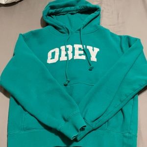 Teal obey sweatshirt from zumiez